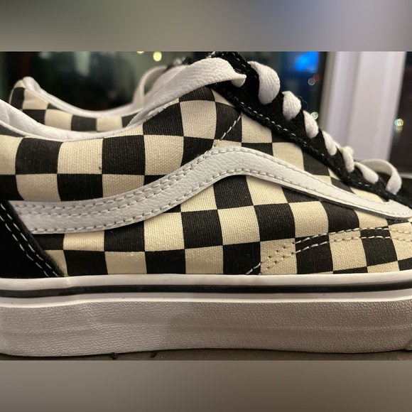 Vans Old Skool Trainers Primary Checkered Black/White Size 7 - Picture 4 of 16